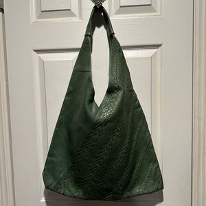 Elegant Vilenca Holland Green Leather Hobo Bag